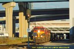 CPKC 247 creeps beneath the I-43/94/794 Marquette interchange